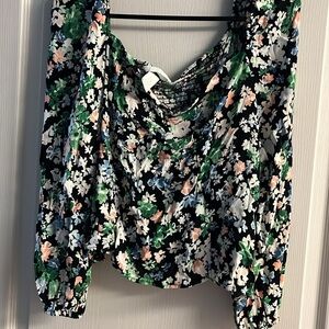 H&M floral crop shirt size XXL